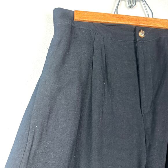 Black Wide Leg Hemp-blend Trousers Size Large - Picture 5 of 14